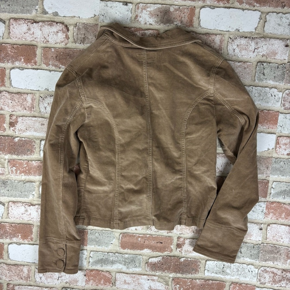 VTG Y2K CARBON DENIM PROJECT Brown STRETCH CORDUROY CROPPED BLAZER/JACKET M - Picture 6 of 6